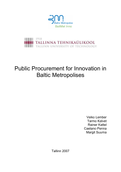 public procurement for innovation in Baltic Metropolises