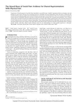 The Neural Bases of Social Pain: Evidence for