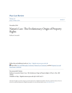 Nature`s Law: The Evolutionary Origin of Property Rights