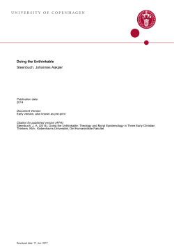 Doing the Unthinkable - K&oslash;benhavns Universitet