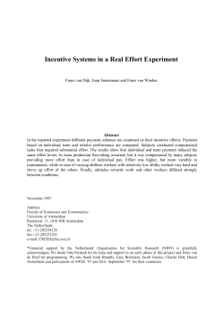 Incentive Systems in a Real Effort Experiment
