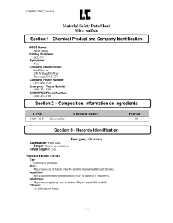 Material Safety Data Sheet Silver sulfate Section 1