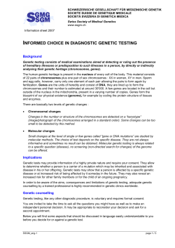 informed choice in diagnostic genetic testing