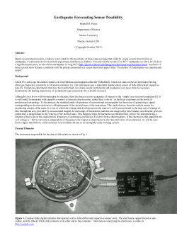 Earthquake Early Warning Sensor Possibility