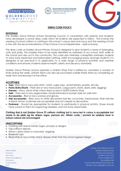 dress code policy - Golden Grove Primary School