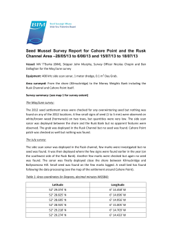 Seed Mussel Survey Report for Cahore Point and the Rusk Channel