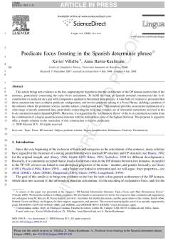 Predicate focus fronting in the Spanish determiner