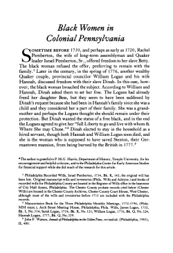 Black Women in Colonial Pennsylvania