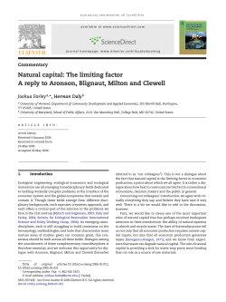 Natural capital: The limiting factor A reply to Aronson, Blignaut