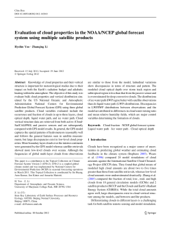 Evaluation of cloud properties in the NOAA/NCEP global forecast