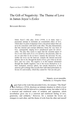 on the theme of love in James Joyce`s Exiles