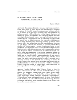 How Congress Should Fix Personal Jurisdiction