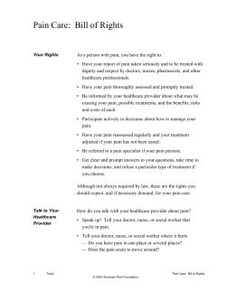 Pain Care: Bill of Rights