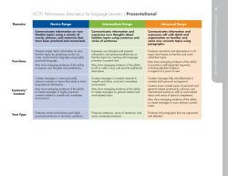 Presentational Performance Descriptors
