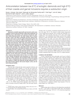 Anticorrelation between low &delta;13C of eclogitic diamonds and high