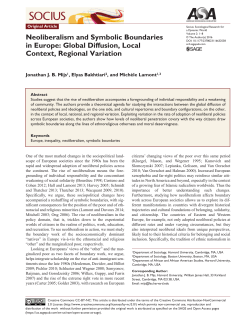 Neoliberalism and Symbolic Boundaries in Europe