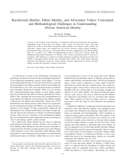 Racial(ized) Identity, Ethnic Identity, and Afrocentric Values