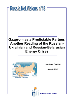 Gazprom as a Predictable Partner. Another Reading of the Russian