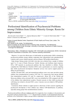 Professional identification of psychosocial problems among