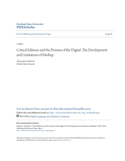 Critical Editions and the Promise of the Digital
