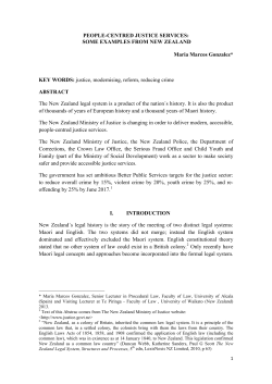 PEOPLE-CENTRED JUSTICE SERVICES
