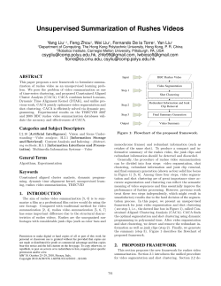 Unsupervised summarization of rushes videos