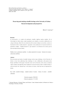 Preserving and studying scientific heritage at the University of