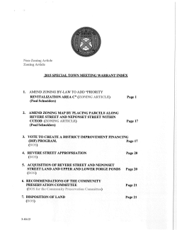 N -Zoning Article Zoning Article 2015 SPECIAL TOWN MEETING
