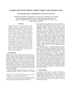Examples and Tutored Problems - CMU School of Computer Science