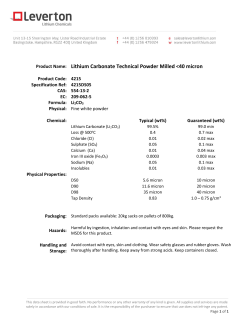 Product Name: Lithium Carbonate Technical Powder Milled <40