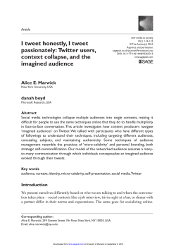 Marwick, Alice E., and danah boyd.