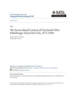 The Sociocultural Context of Cleveland`s Miss Mittleberger School