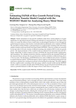 Estimating FAPAR of Rice Growth Period Using Radiation Transfer