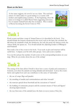 Down on the farm As the name suggests, the novel is set on a farm