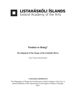 Product or Being? Development of the Image of the Icelandic Horse