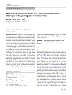 Plant and soil natural abundance N: indicators of relative rates of