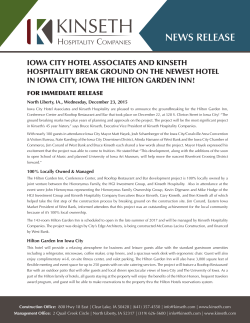 NEWS RELEASE - Kinseth Hospitality Companies