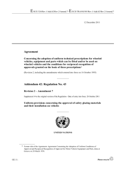 Agreement Addendum 42: Regulation No. 43