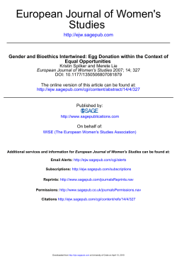 Studies European Journal of Women`s