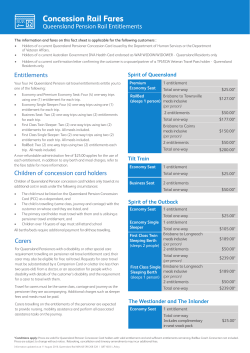 Concession Rail Fares - Queensland Rail Travel