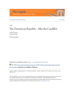 The Dominican Republic-- After the Caudillos