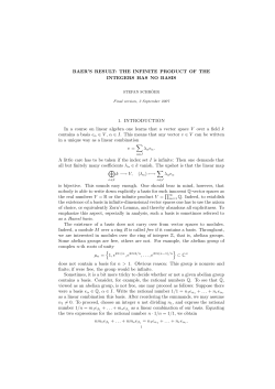 BAER`S RESULT: THE INFINITE PRODUCT OF THE INTEGERS