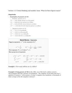 Section 1.5: Critical thinking and number sense