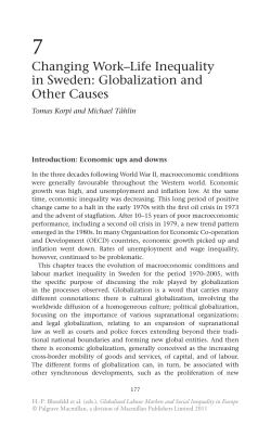 Changing Work–Life Inequality in Sweden: Globalization and Other