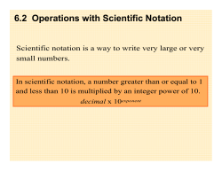 6.2 Operations with Scientific Notation