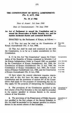 THE CONSTITUTION OF KENYA (AMENDMENT)