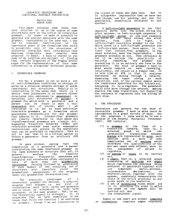 SYNTACTIC PROCESSING AND FUNCTIONAL SENTENCE