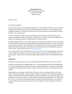 Strategic Realty Trust 400 El Camino Real Suite 1100 San Mateo