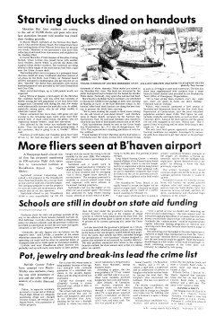 Starving ducks dined on handouts More fliers seen at B`haven airport