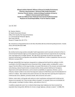 Near-Road Monitoring - Asthma and Allergy Foundation of America